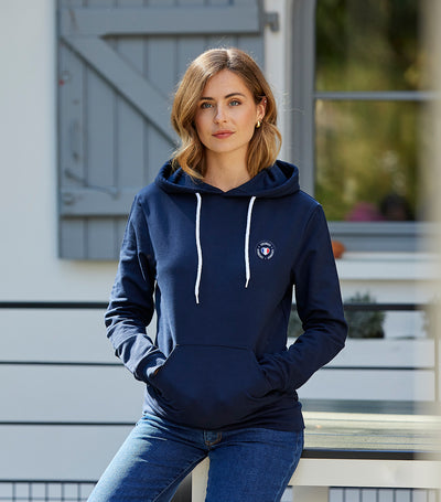 Sweat à capuche Femme Marine - Blason