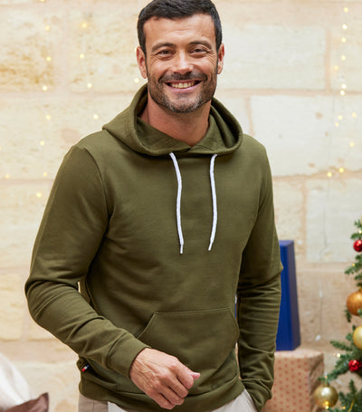 Sweat à capuche Homme Kaki - L'Intemporel