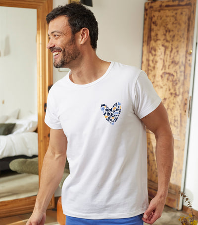 T-shirt Pyjama Homme Blanc - Rêveur