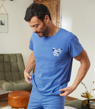 T-shirt Pyjama Homme Bleu Riviera - Rêveur