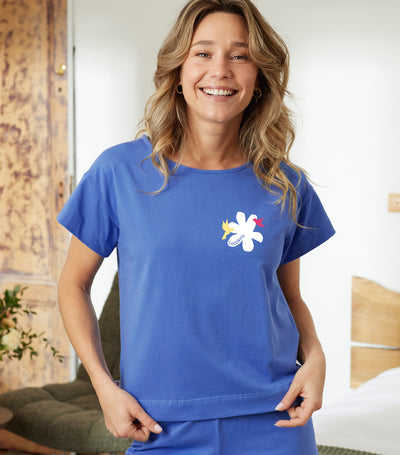 T-shirt Pyjama Femme Bleu Riviera - Colibri