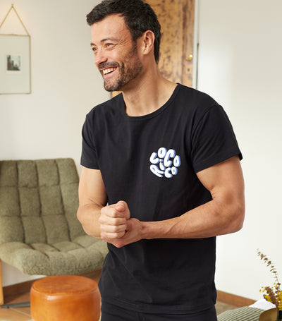 T-shirt Pyjama Homme Noir - Nuage