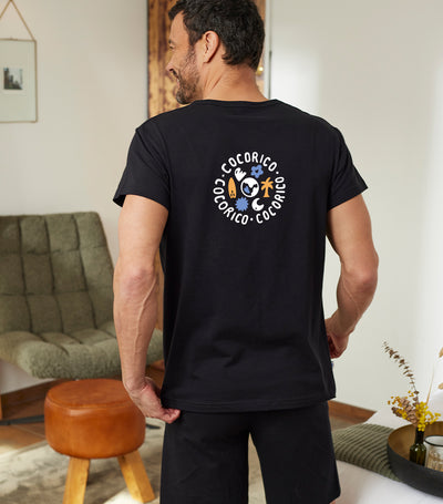 T-shirt Pyjama Homme Noir - Voyage