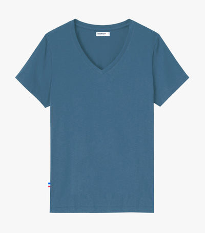 T-shirt Femme col V Azur - Intemporel