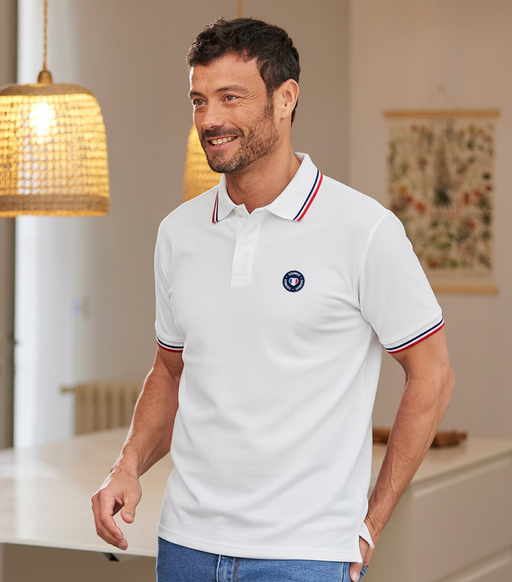 Polo Homme Supporter Blanc - Blason