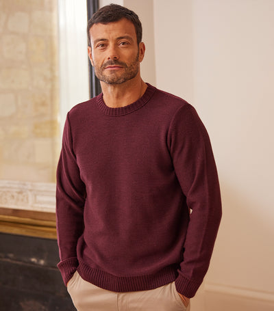 Pull Homme Laine Bordeaux
