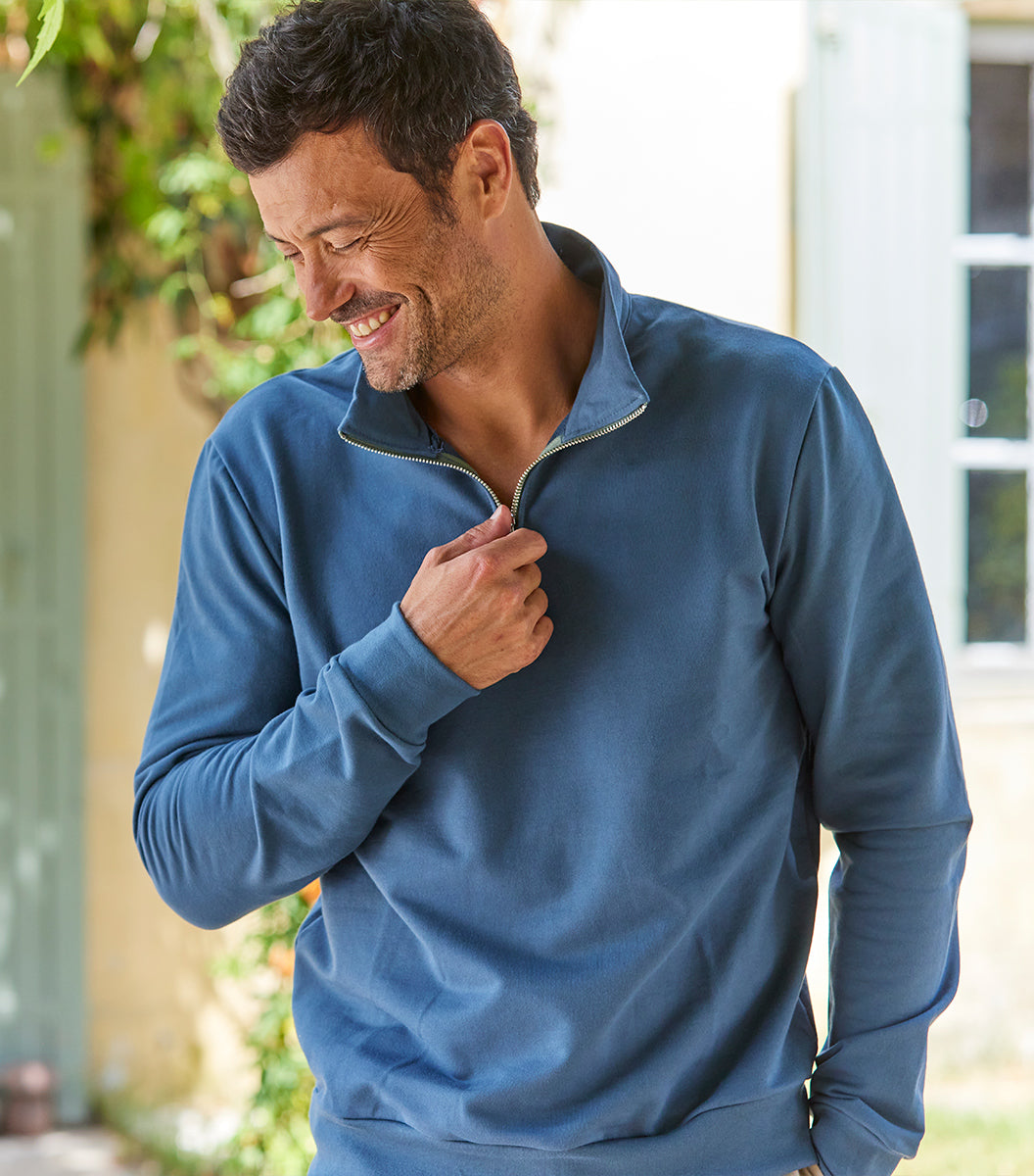 Sweat Camionneur Homme Azur - Intemporel