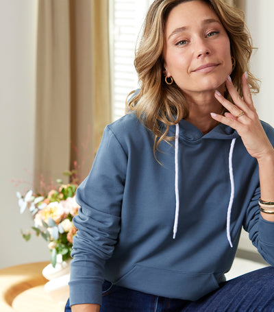 Sweat à capuche Femme Azur - Intemporel