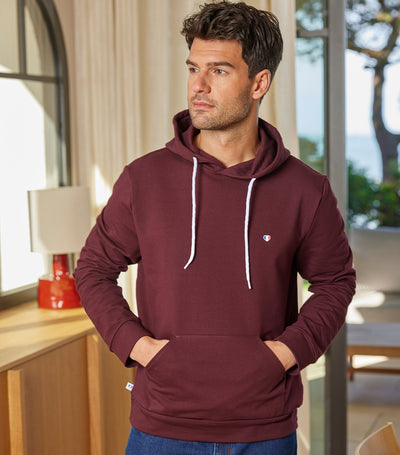 Sweat à capuche Homme Bordeaux - Iconique