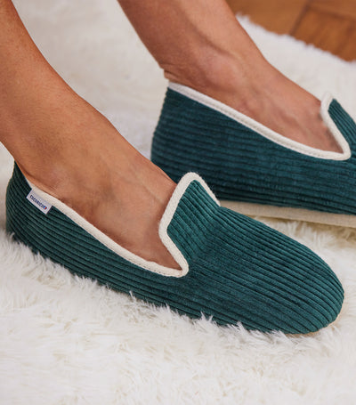 Charentaises Velours Homme Sapin