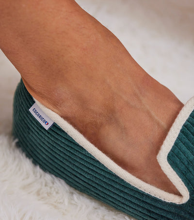 Charentaises Velours Homme Sapin