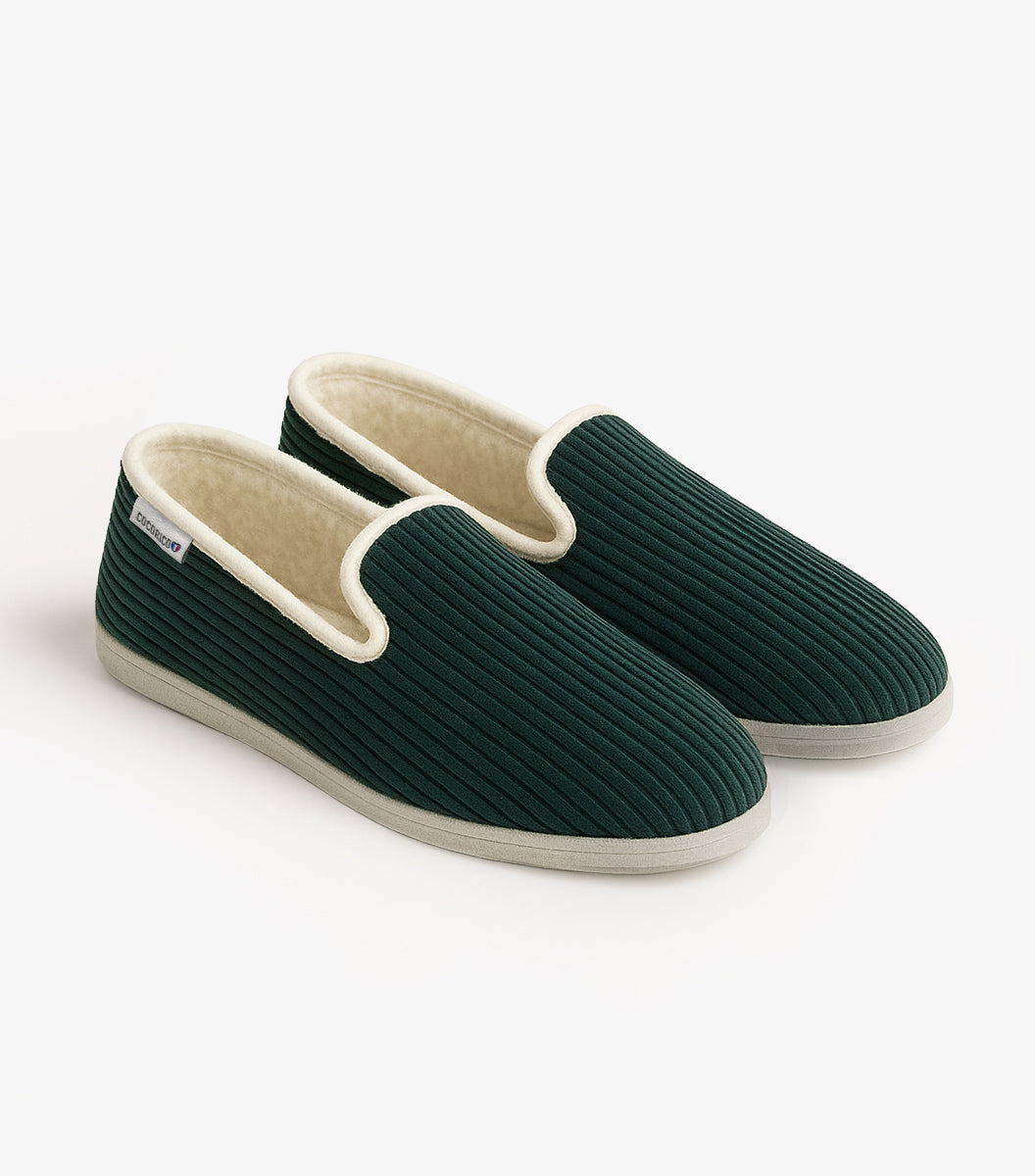 Charentaises Velours Homme Sapin