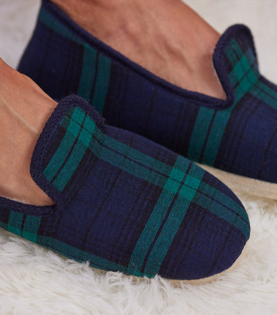 Charentaises Homme Tartan Vert