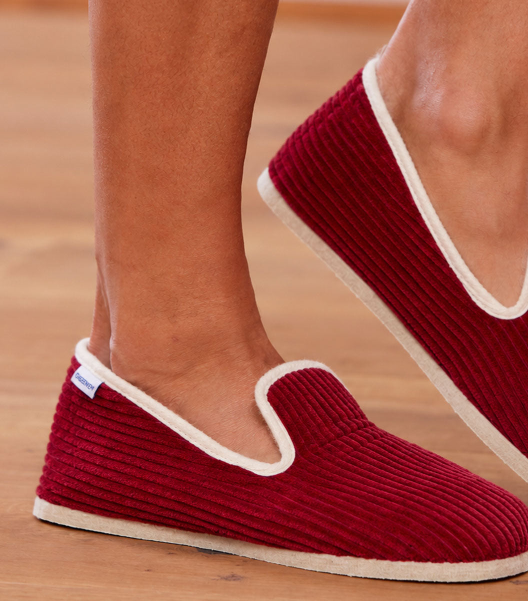 Charentaises Velours Homme Bordeaux