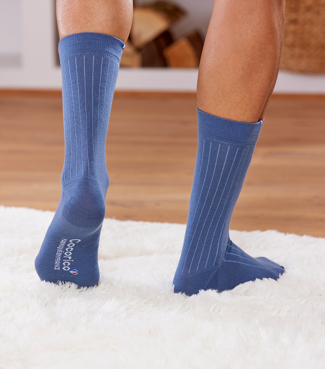Chaussettes Homme en Laine Bleu