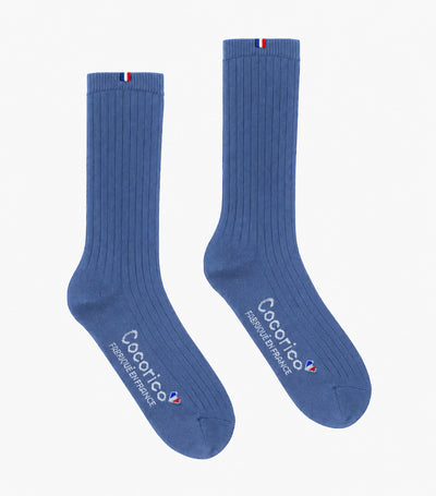 Chaussettes Homme en Laine Bleu