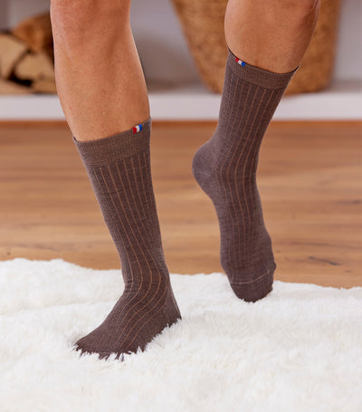 Chaussettes Homme en Laine Marron