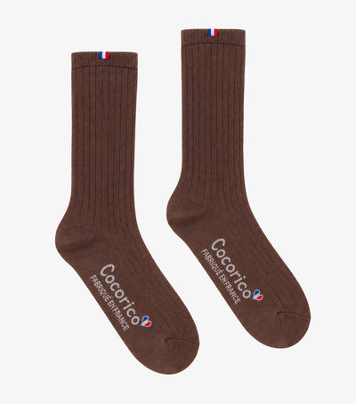 Chaussettes Homme en Laine Marron