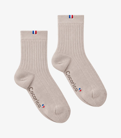 Chaussettes Femme en Laine Beige