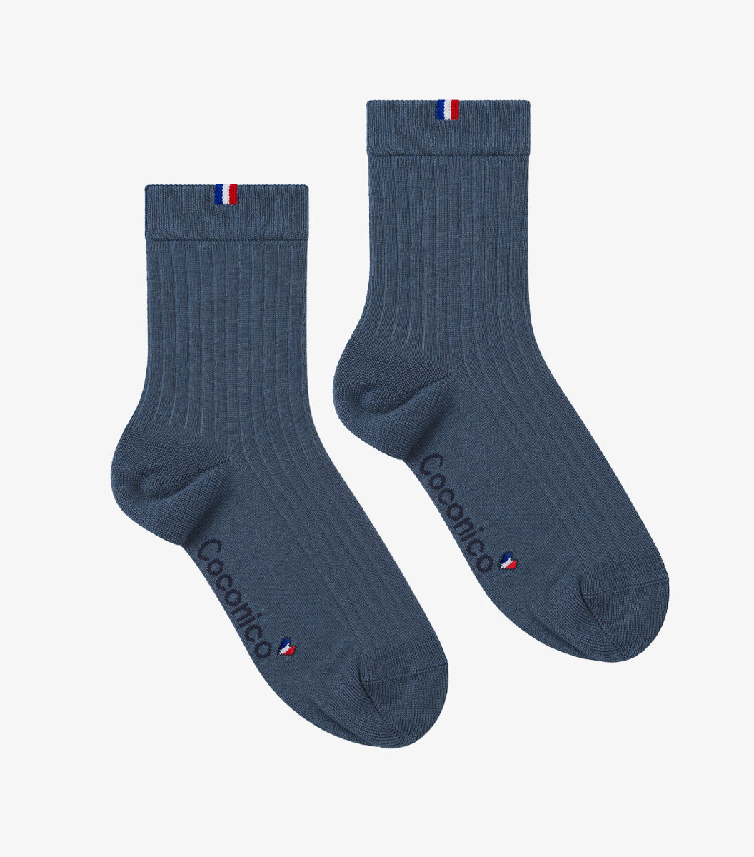 Chaussettes Femme en Laine Bleu
