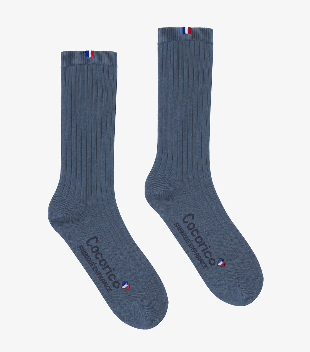 Chaussettes Homme en Laine Bleu