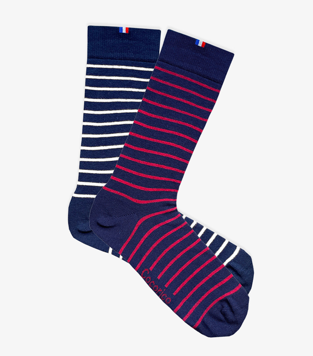 Chaussettes Homme x2 - Pack Marinière