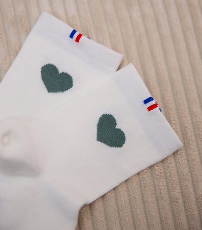 Chaussettes Femme - Grand Cœur Vert