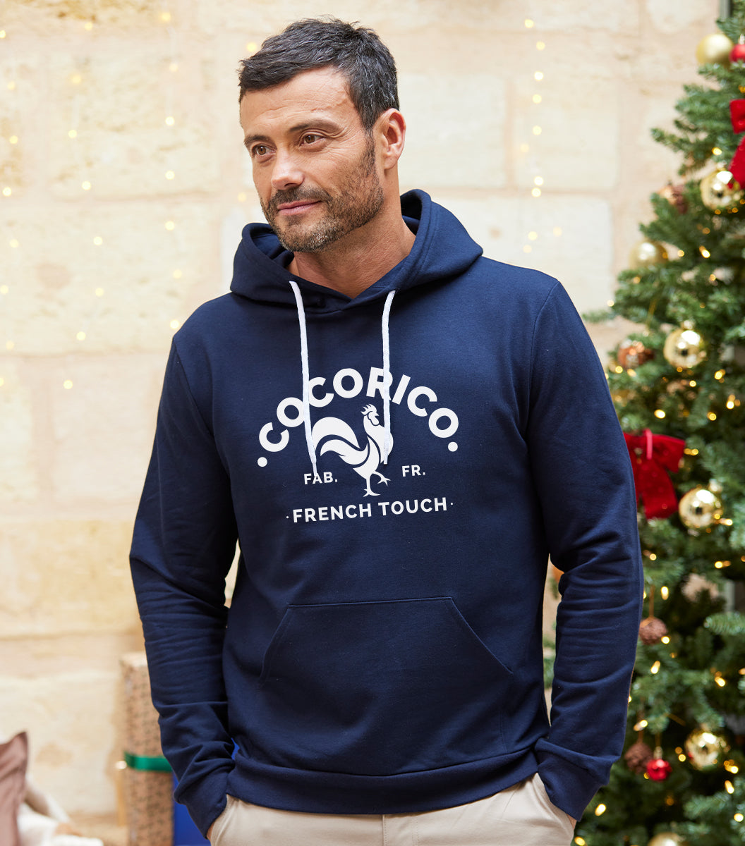Sweat à capuche Homme Marine - Coq Français