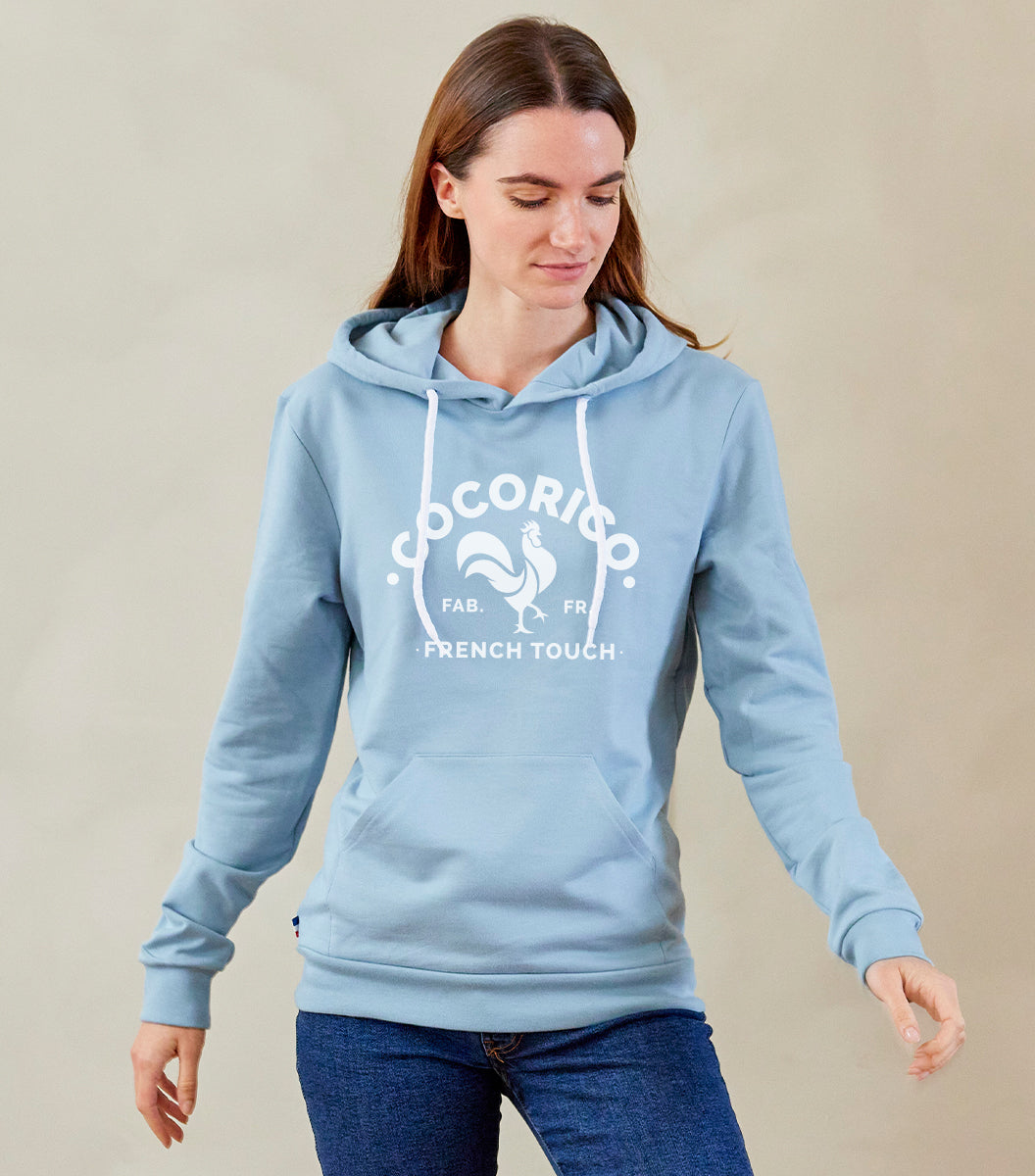 Sweat à capuche Femme Ciel - Coq Français