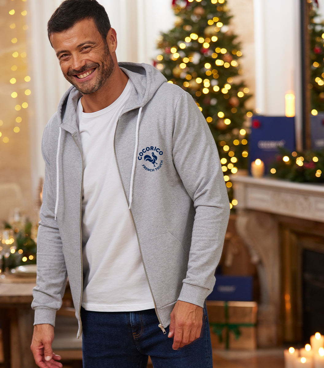 Sweat zippé Homme Gris - Coq Français