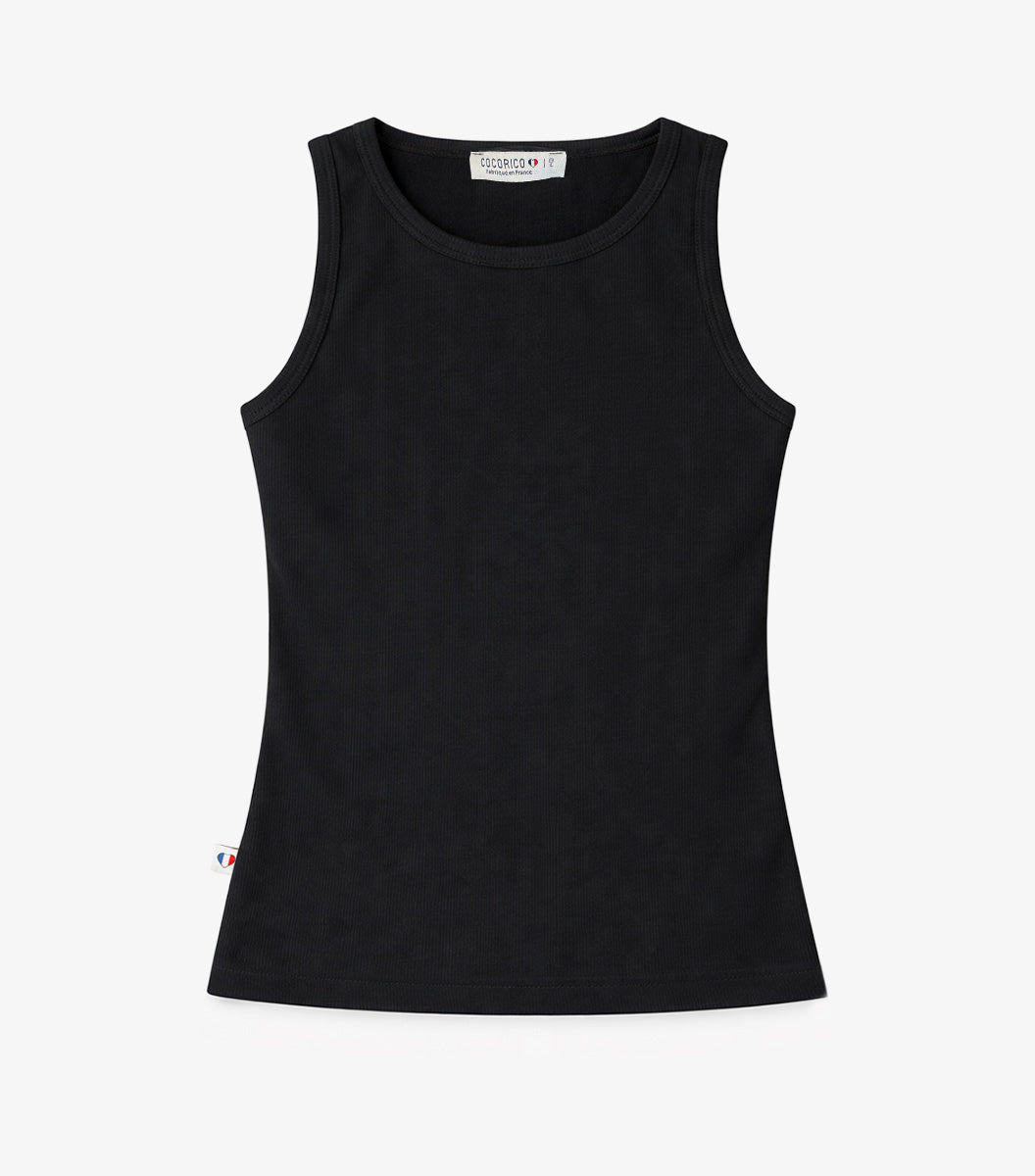 Débardeur Côtelé Femme Noir - Intemporel