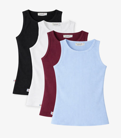 Débardeur Côtelé Femme x4 - Pack Essentiel