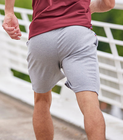 Short molleton Homme Gris Chiné