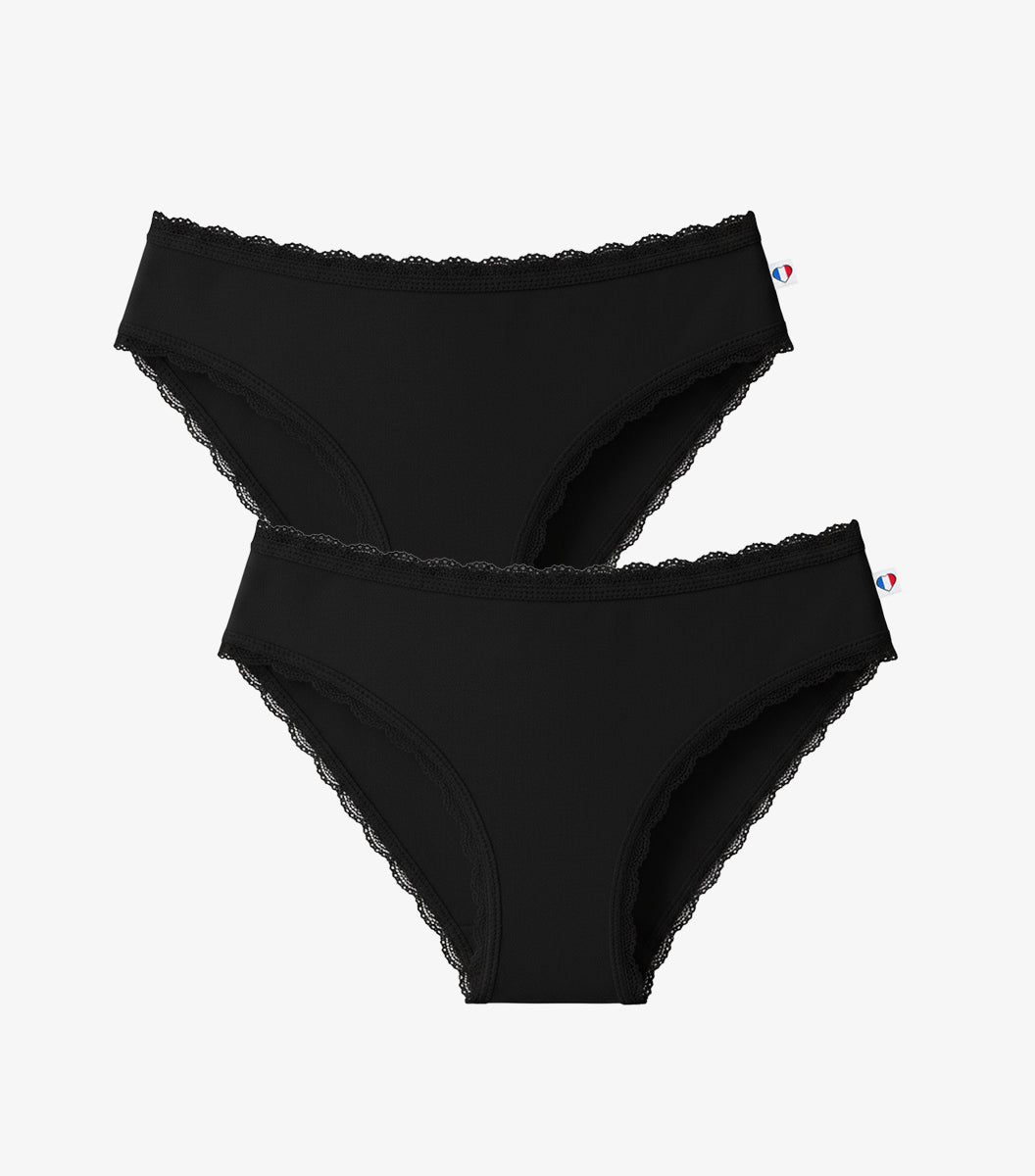 Culotte Femme Dentelle Noir x2 - Pack Intemporel