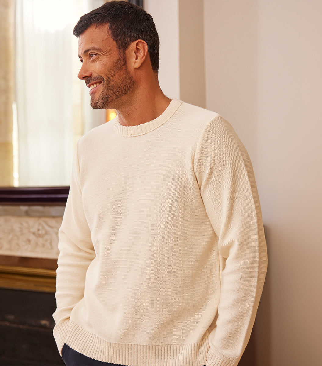 Pull Homme Laine Ecru