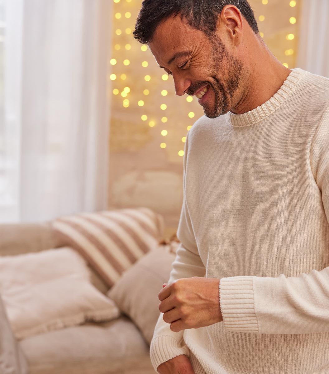 Pull Homme Laine Ecru
