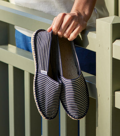 Espadrille Homme Rayé Fine Bleu