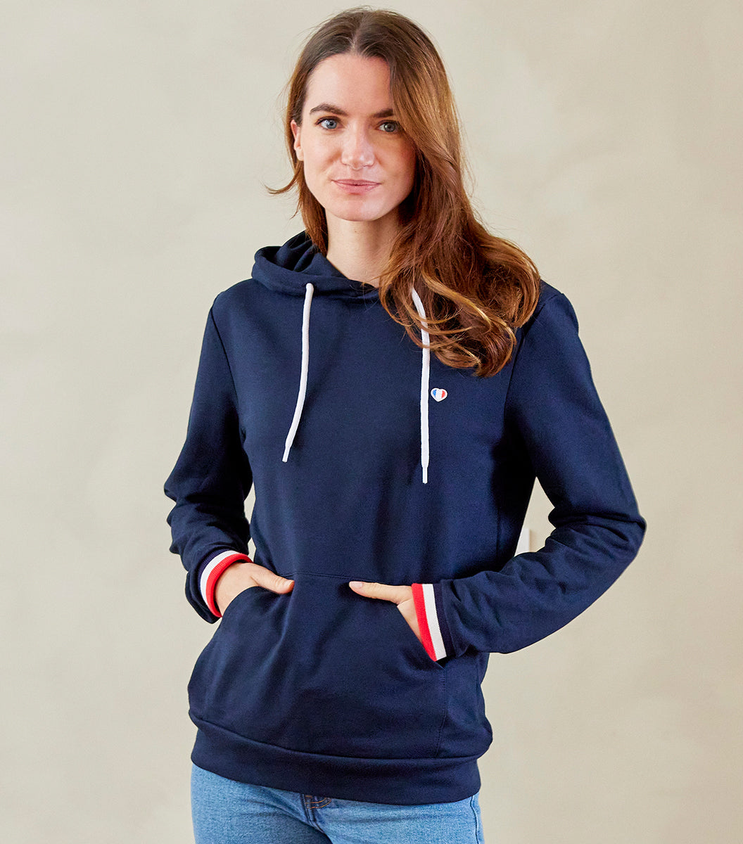 Sweat à capuche Femme Supporter Marine - Iconique