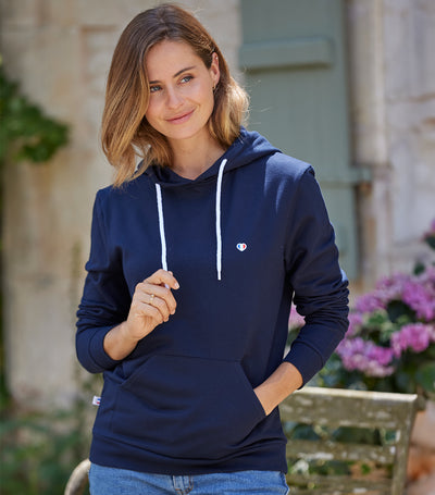 Sweat à capuche Femme Marine - Iconique