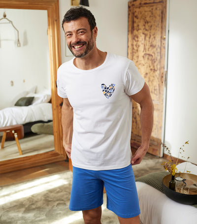 Ensemble Pyjama Homme Blanc/Bleu - Rêveur