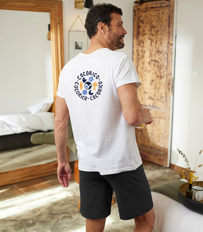 Ensemble Pyjama Homme Blanc/Noir - Voyage