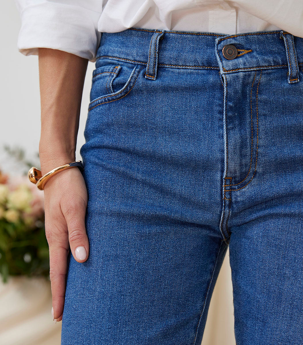 Jean Femme Droit Bleu Clair