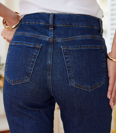 Jean Femme Droit Bleu Foncé