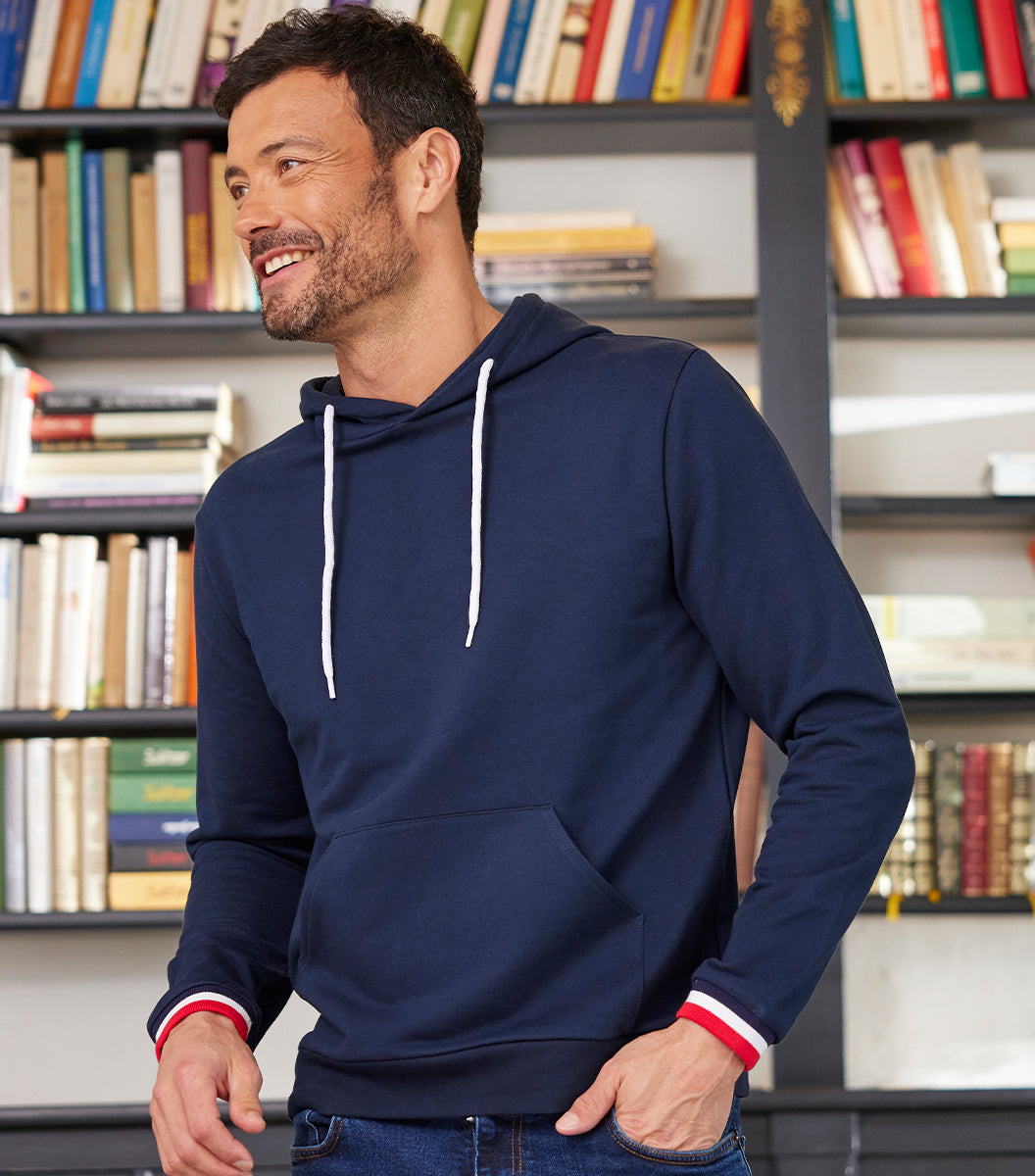 Sweat à capuche Homme Supporter Marine - Intemporel