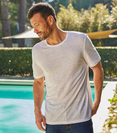 T-shirt Homme en Lin Blanc - Intemporel