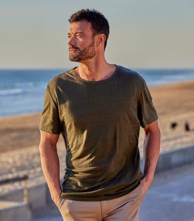 T-shirt Homme en Lin Kaki - Intemporel