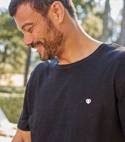T-shirt Homme en Lin Noir - L'iconique
