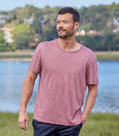 T-shirt Homme en Lin Rose - Intemporel
