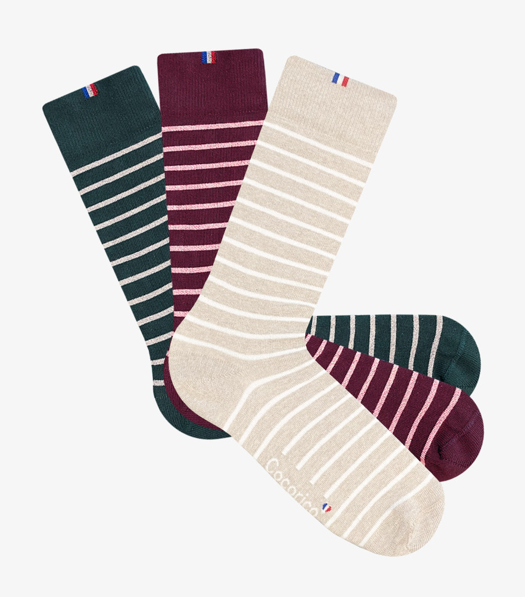 Chaussettes Homme x3 - Pack BBV Rayées