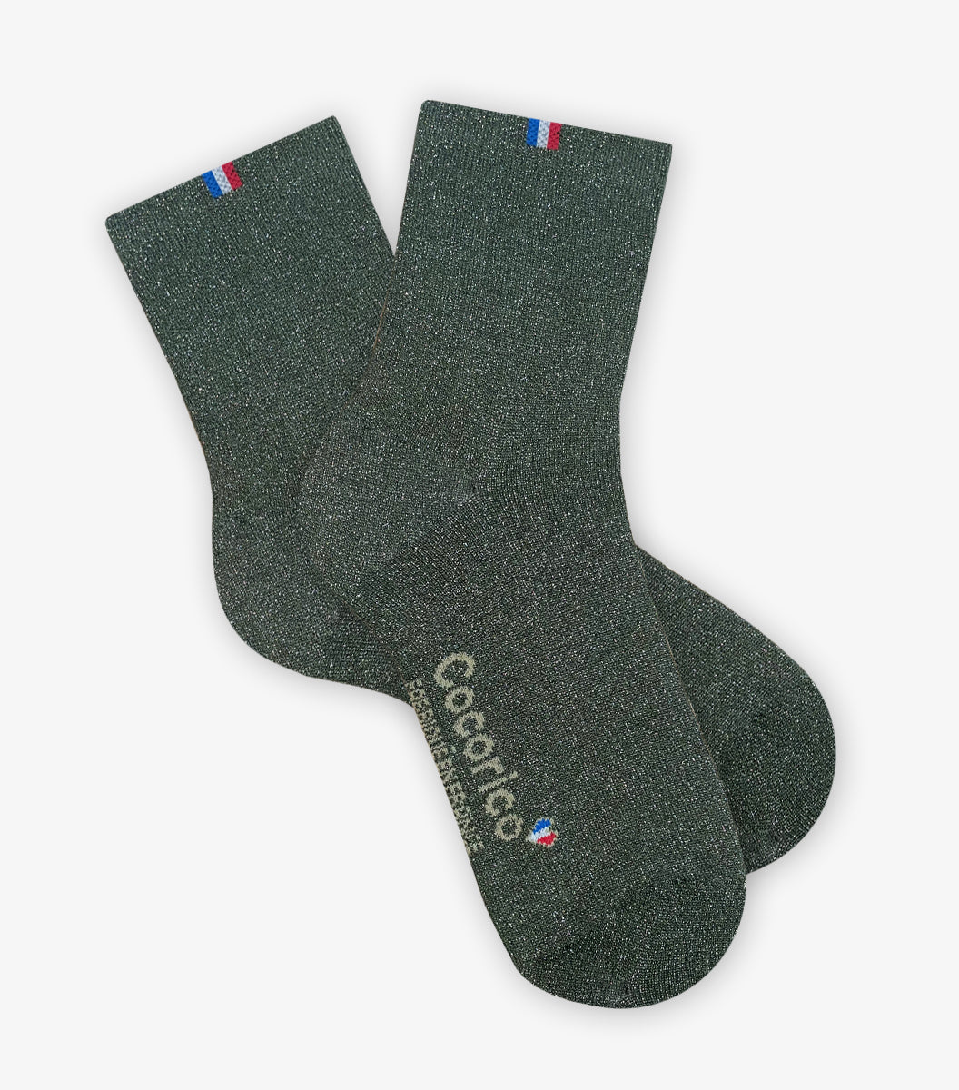 Chaussettes Femme Paillettes Vertes